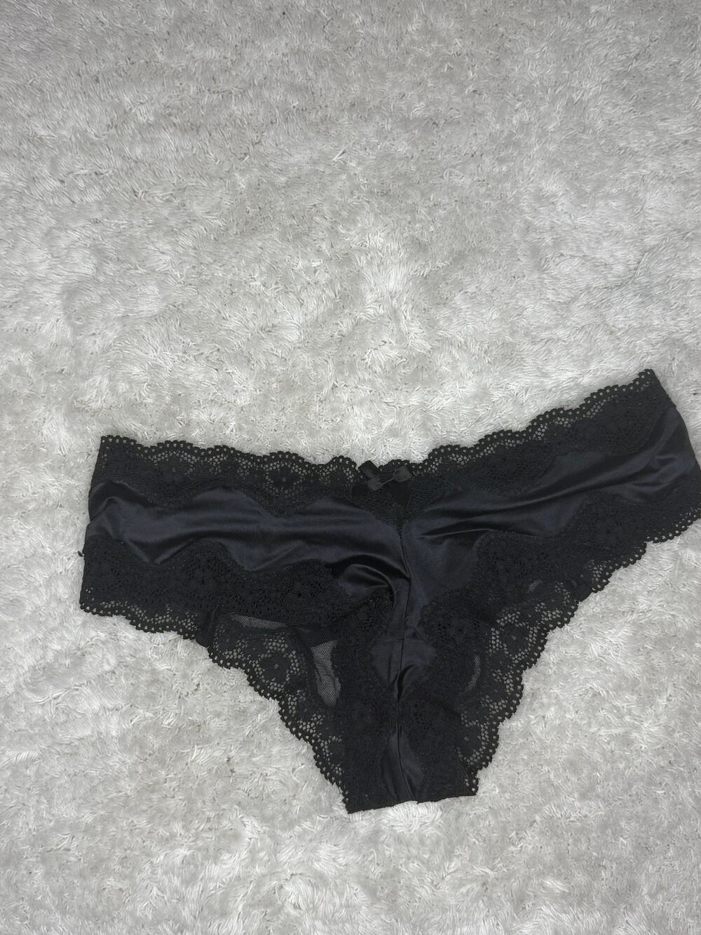 NWOT Victoria's Secret Black Cotton Cheeky Panty Logo Waistband XS